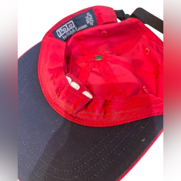 Vintage 90’s Polo Ralph Lauren Golf Red Nylon Strapback Hat OSFA - Picture 10 of 10